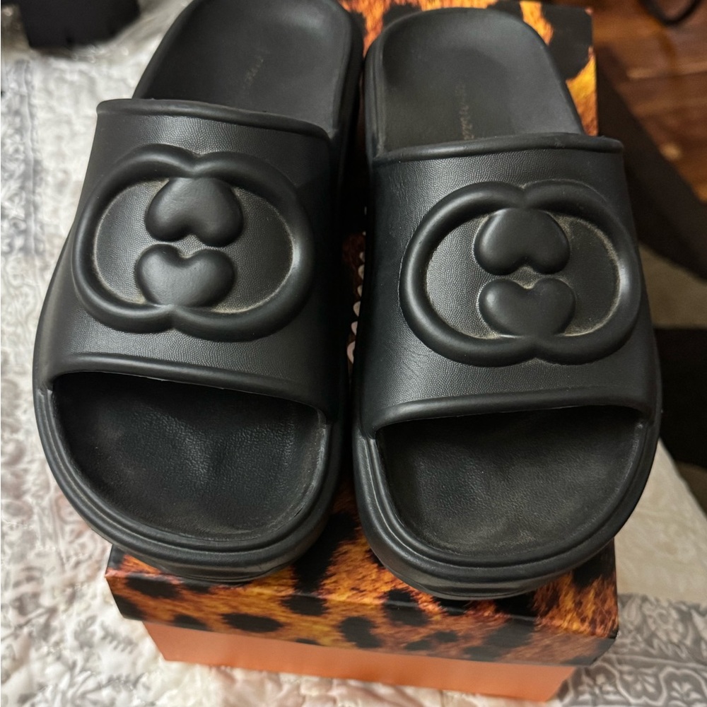 Lemonade Black Heart Sandals